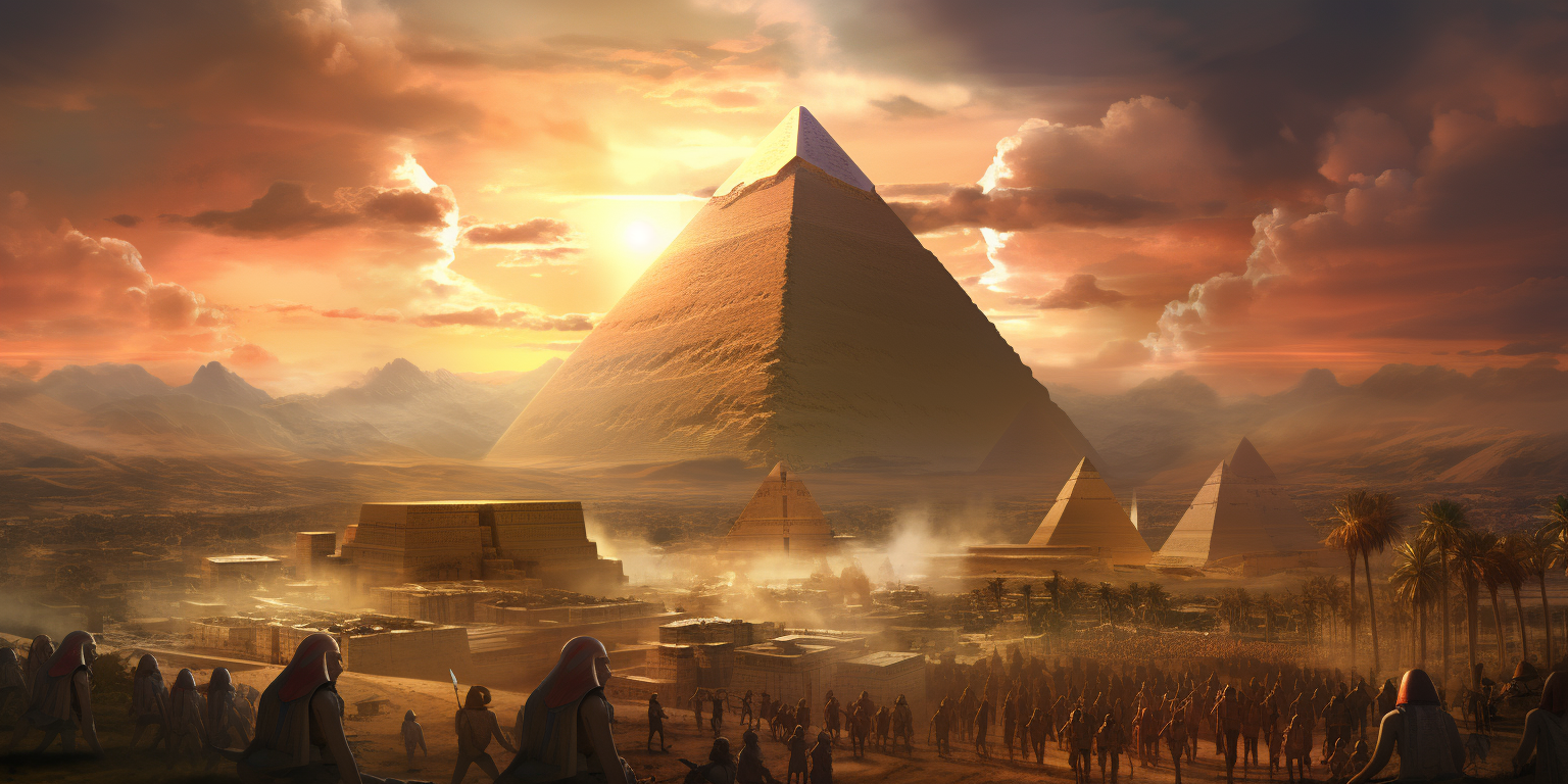 Ancient Egyptian pyramid harnessing solar energy