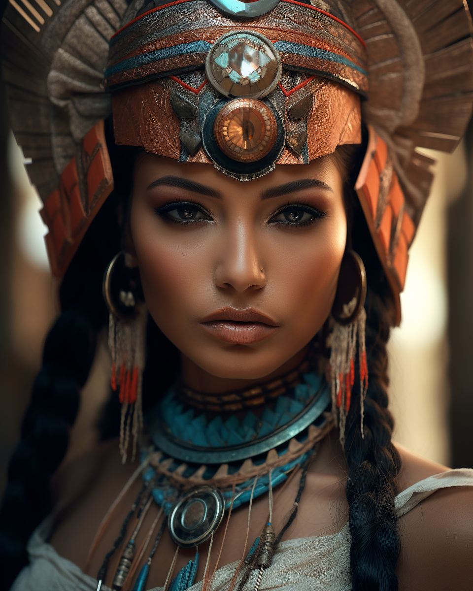 Beautiful Latina model in ancient fashion