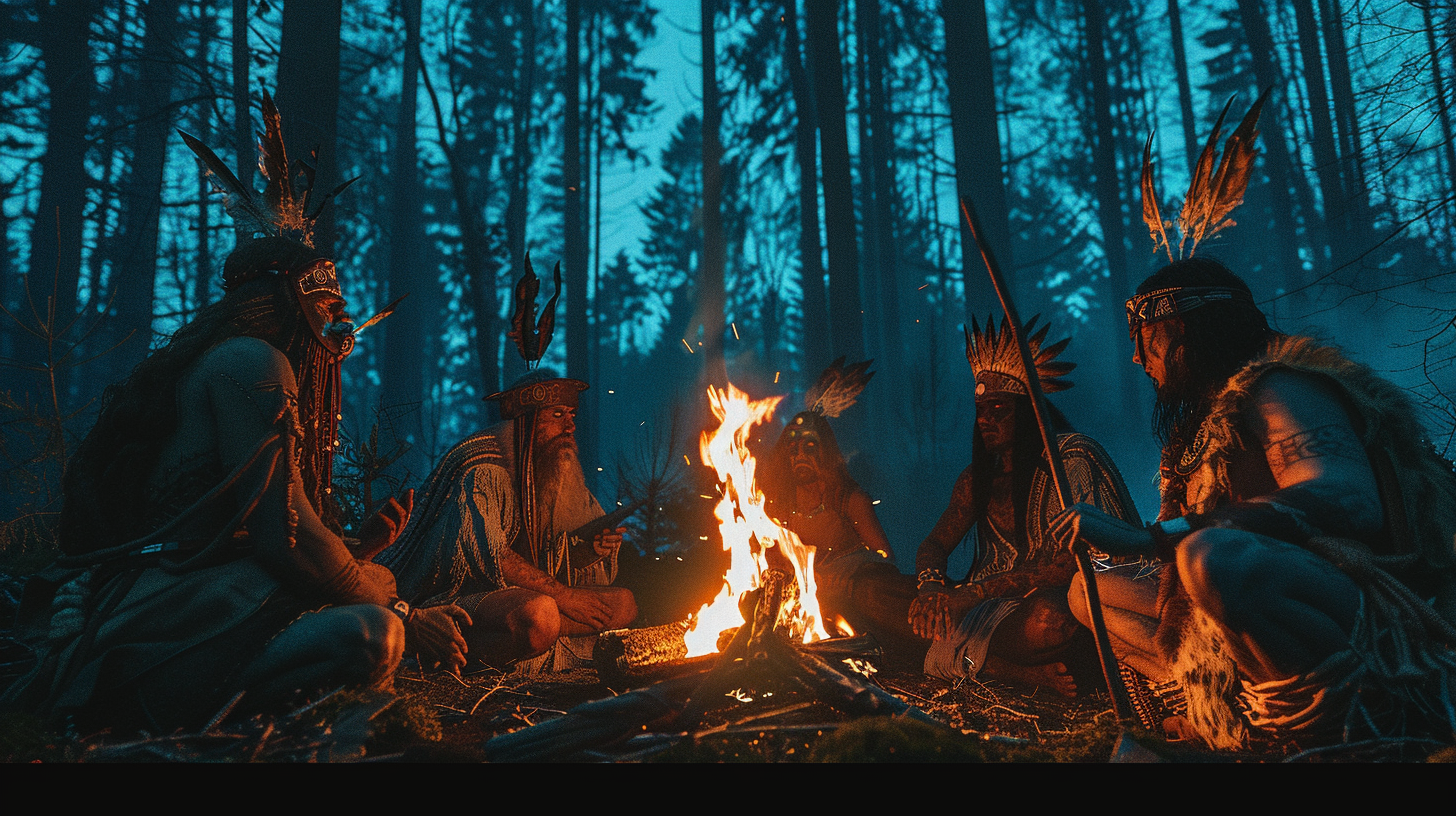 Shamanic ritual in German woods