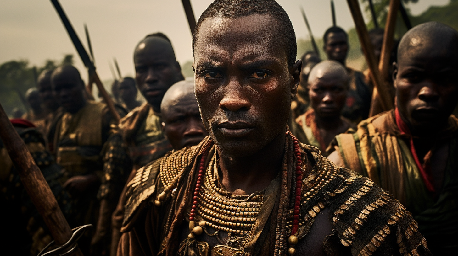 Impressive African warriors in battle