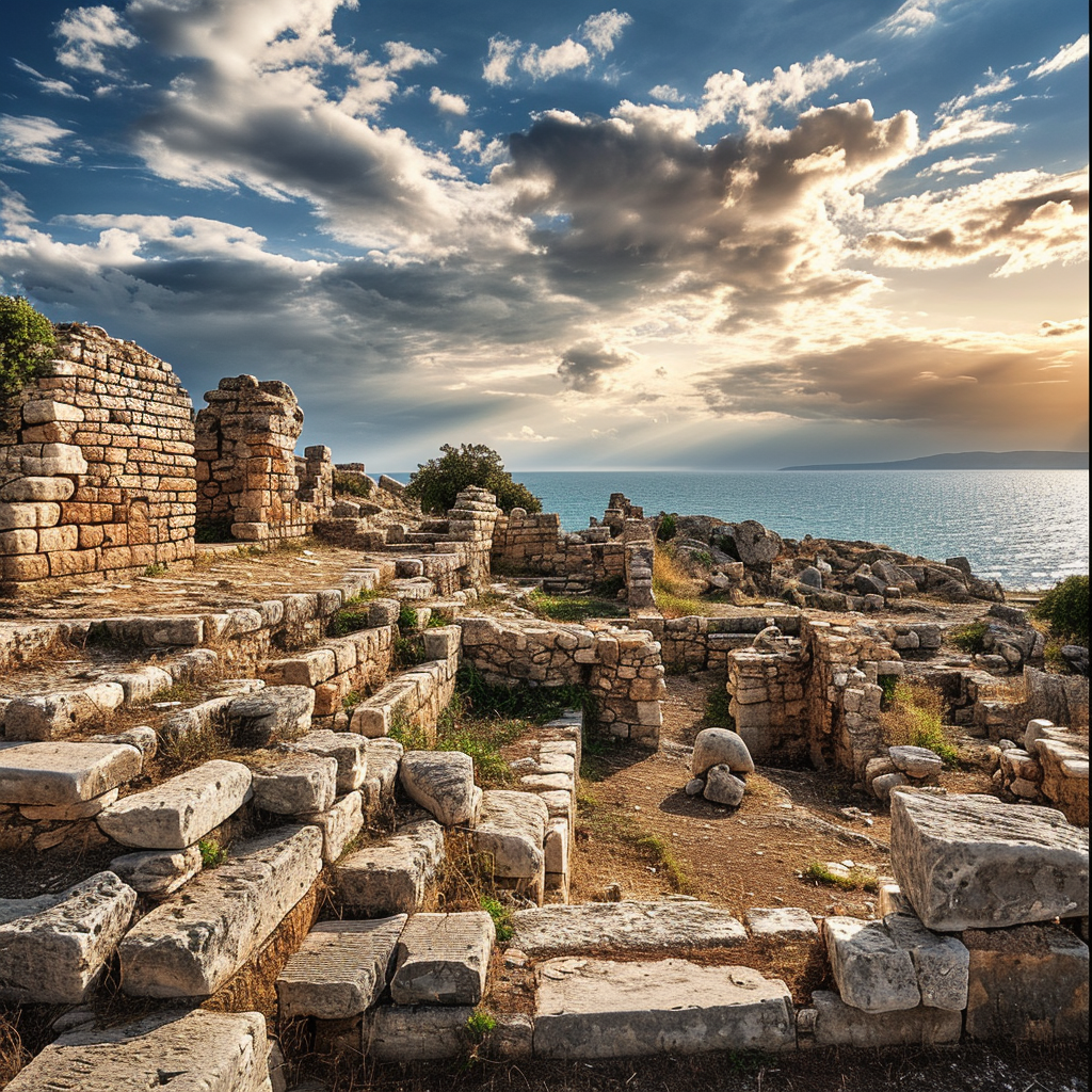 Ancient Greek City Hersonesos near the Black Sea Coast