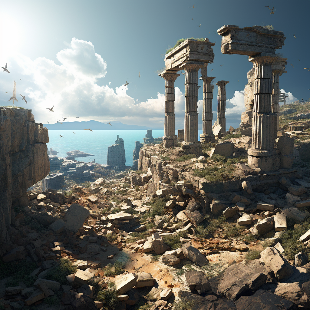 Beautiful Ancient Greek Pillar Ruins