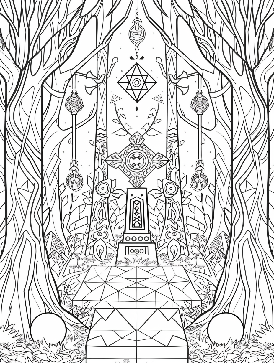 Ancient Grove Altar Coloring Page