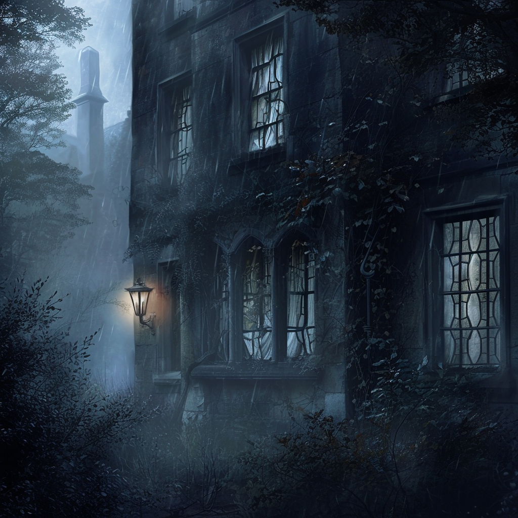 Eerie Atmosphere in Ancient Mansion with Candlelight