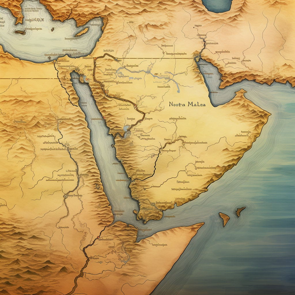 Map of Ancient Mesopotamia with Rivers