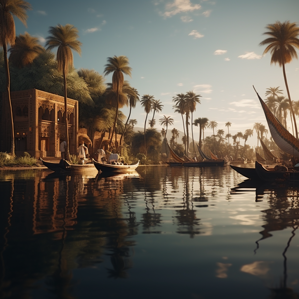 Serene waters of the majestic ancient Nile