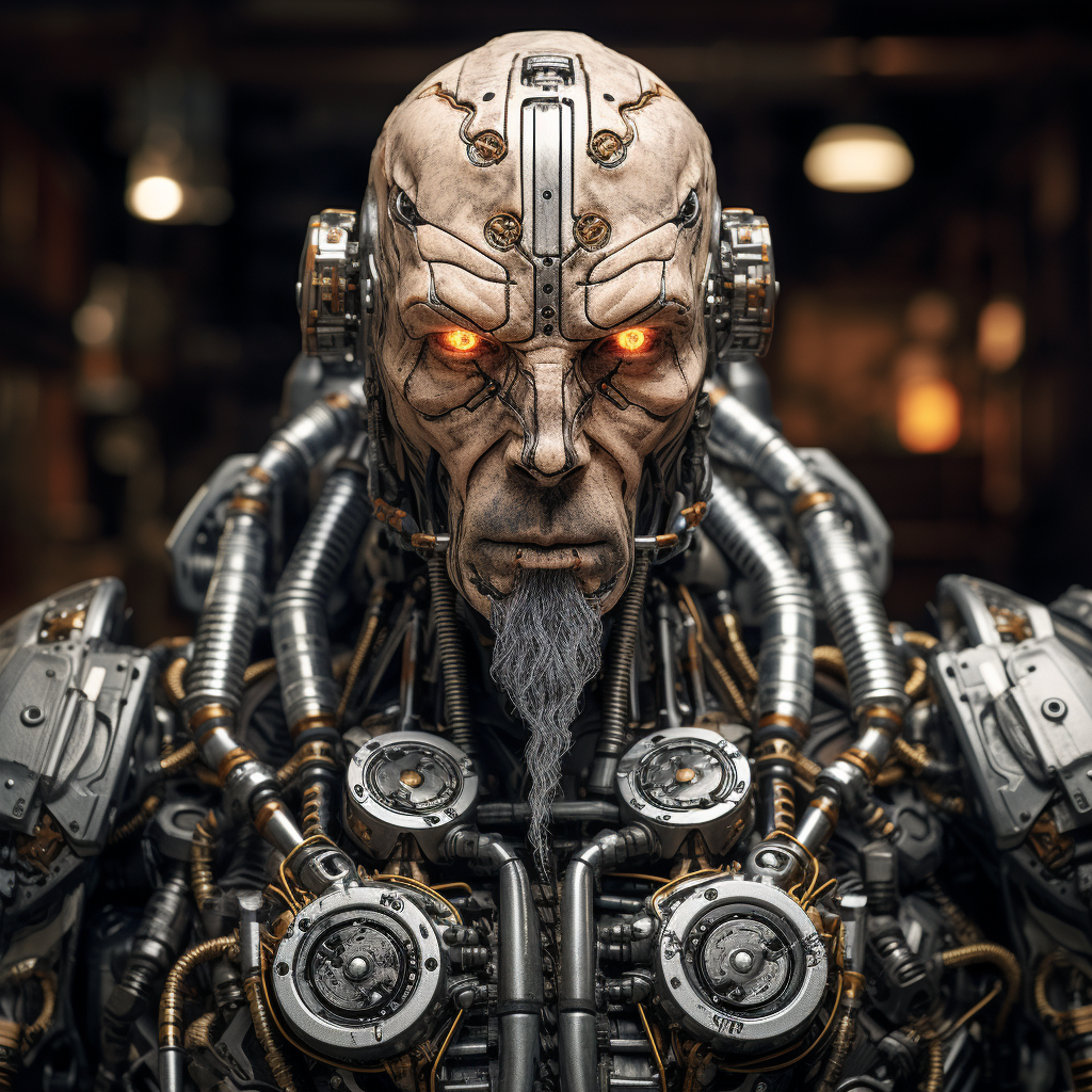 Photorealistic image of ancient robot John Fetterman