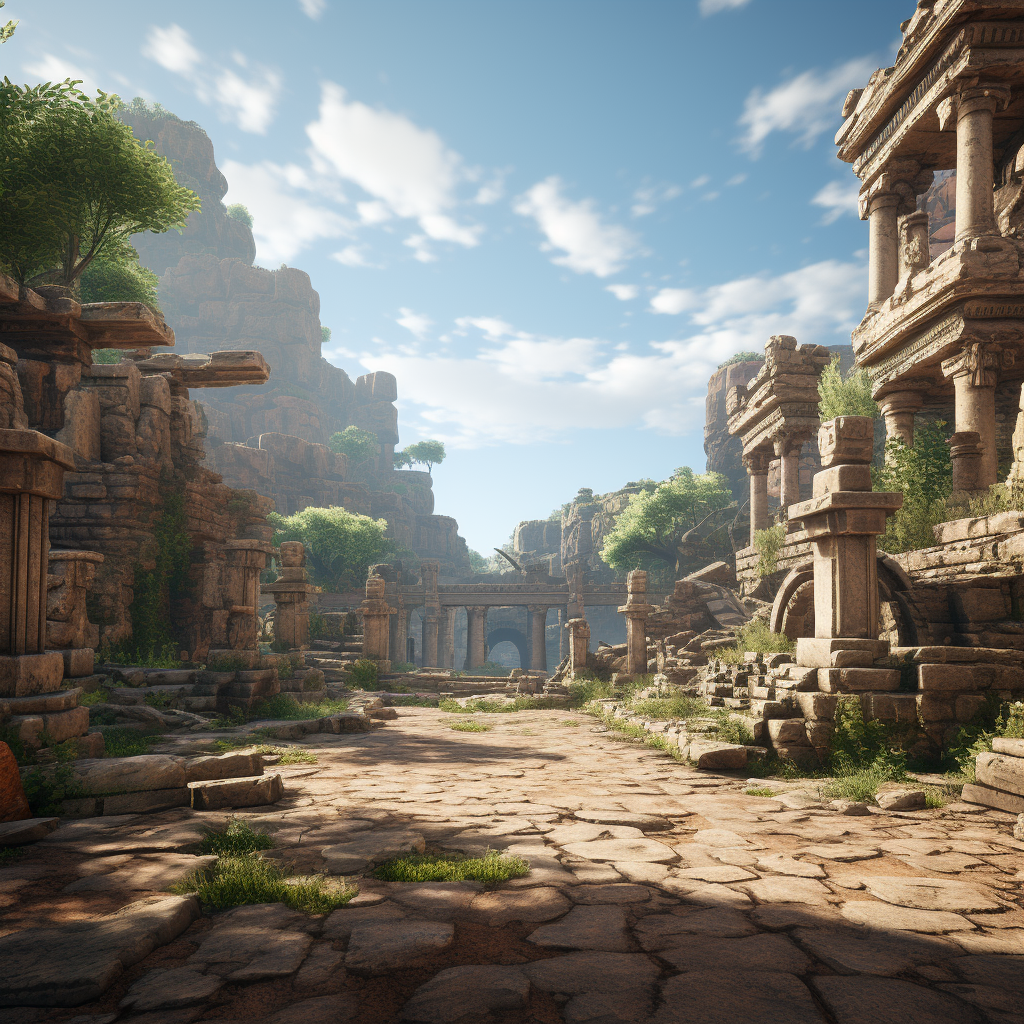 Beautiful virtual ancient ruins environment model