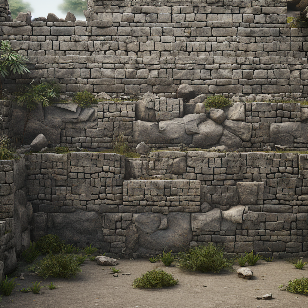 textured stonework in ancient ruins