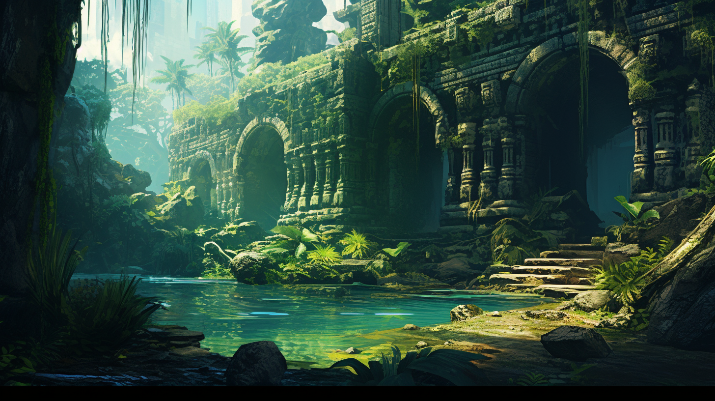 Majestic Ancient Ruins in Overgrown Jungle