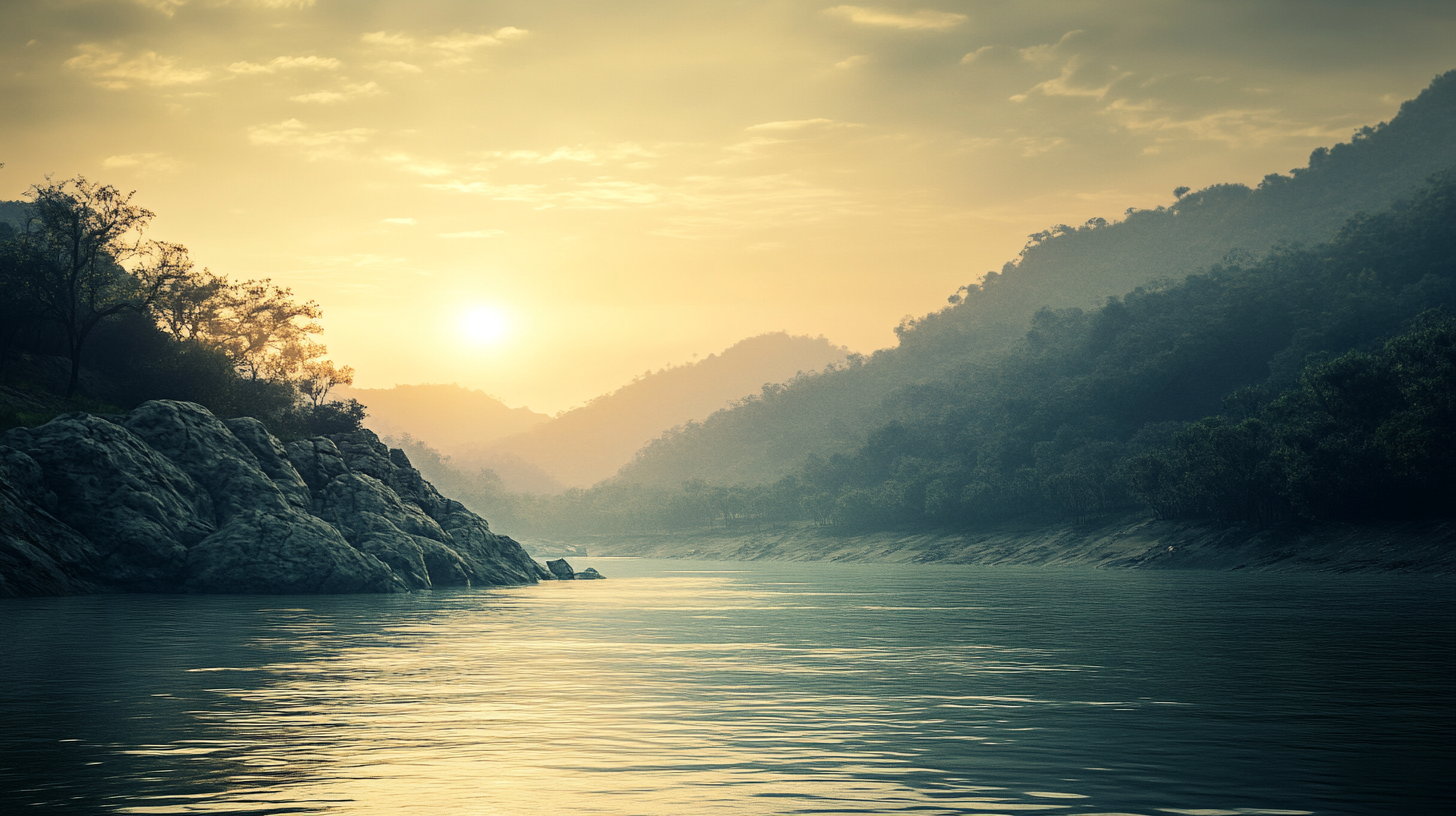 Beautifully colored ancient Saraswati River