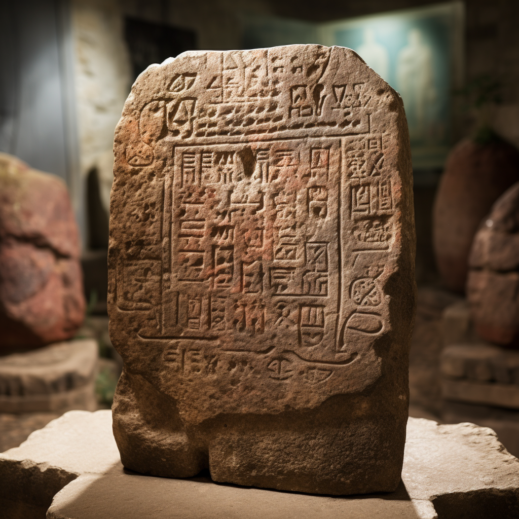 Tombstone with ancient writing