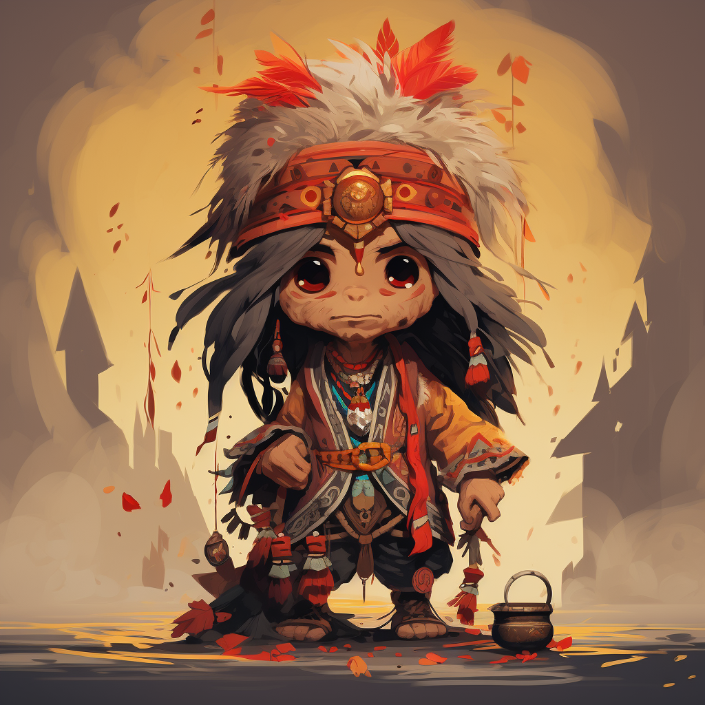 Turkish Shaman Chibi Style