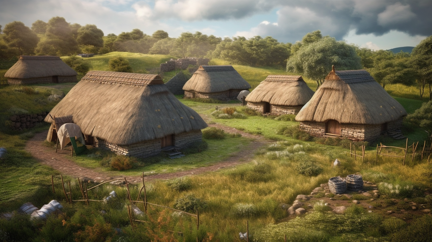 Ancient Celtic Village Houses - Authentic Representation