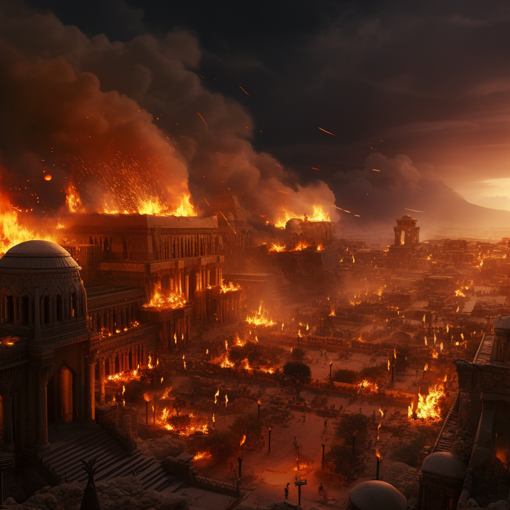 Destruction of ancient city of Thebes