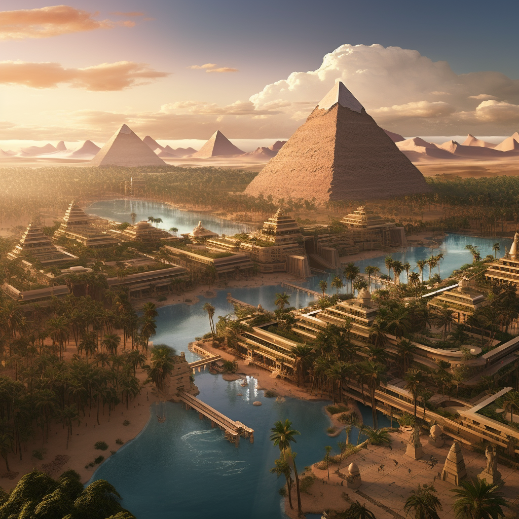 Modernized Ancient Egypt wonders and architecture