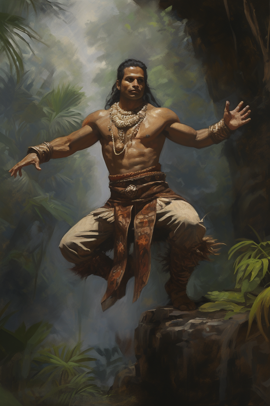 Ancient Indian Warrior in Dynamic Pose