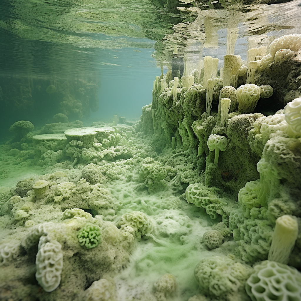 Ancient ocean floor with algae accumulation