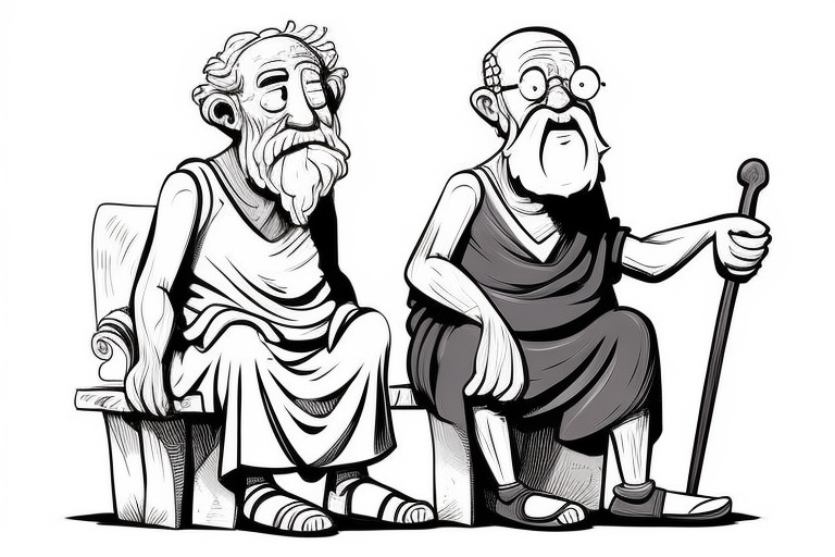 Cartoon of two old men sitting