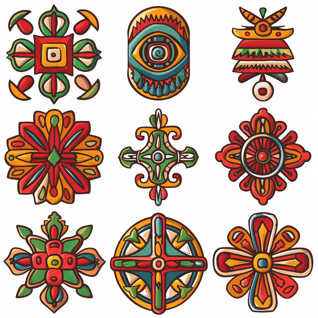 Andean crafts ornaments illustration isolated white background