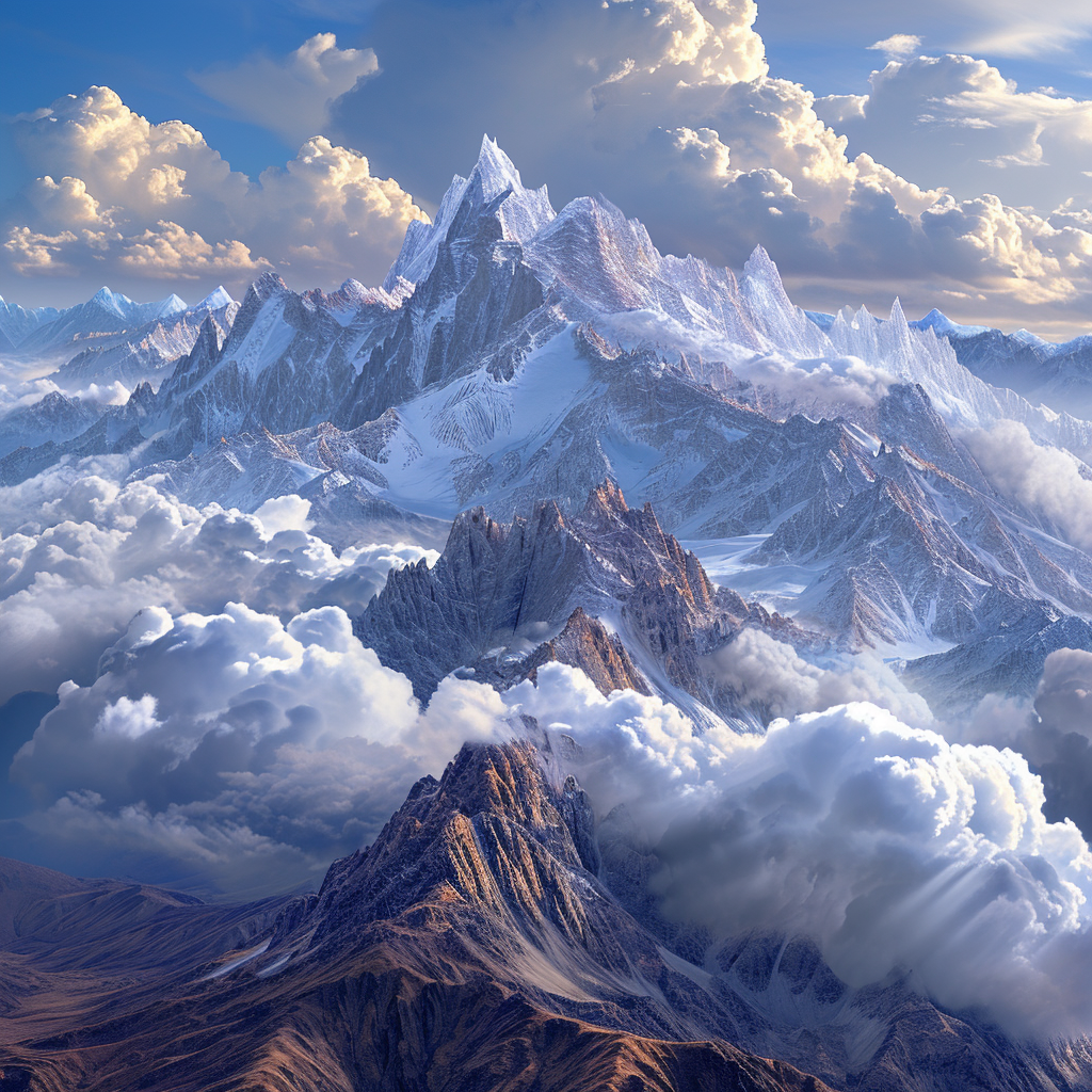 Andes Mountains with Clouds