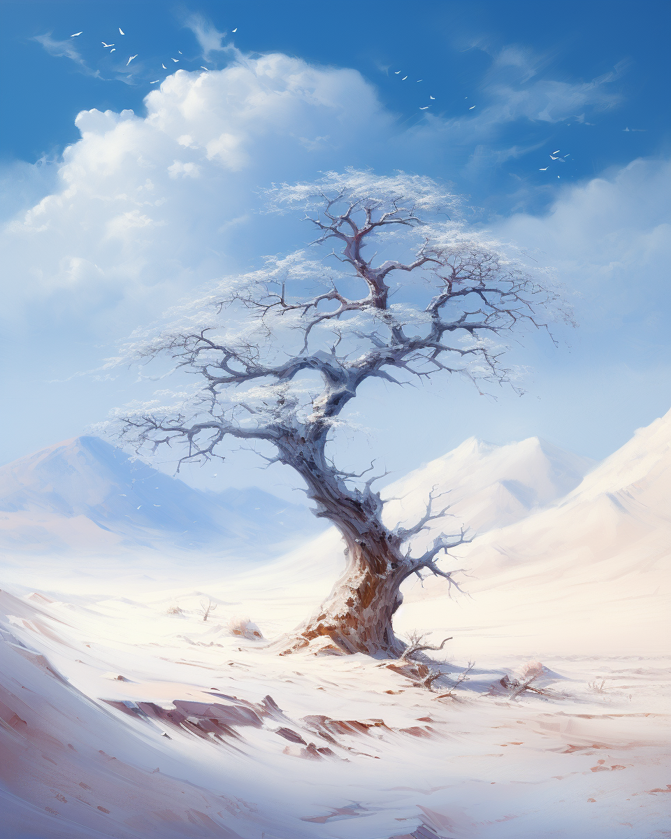 Andreas Rocha's Frozen Snow Tree Illustration