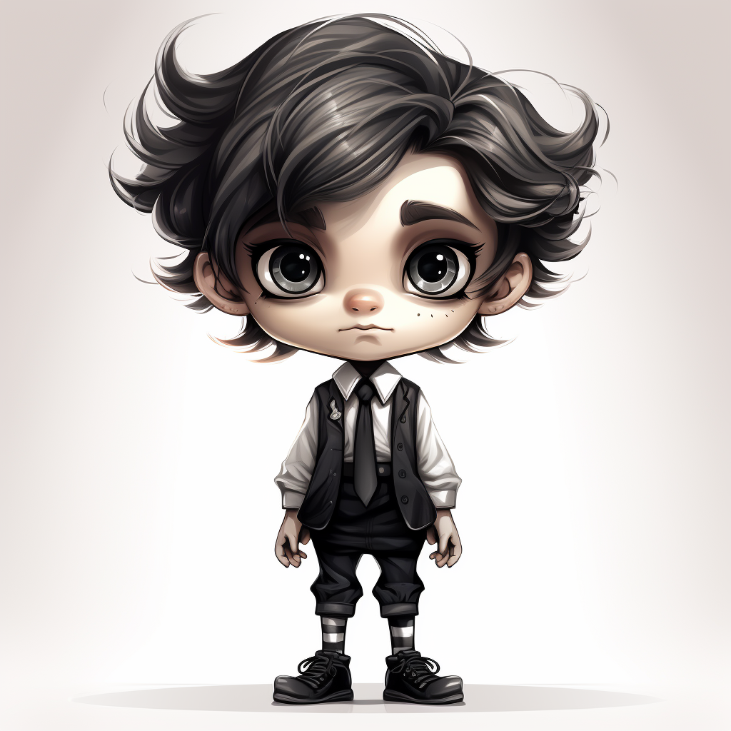 Cute chibi-style androgynous child vector