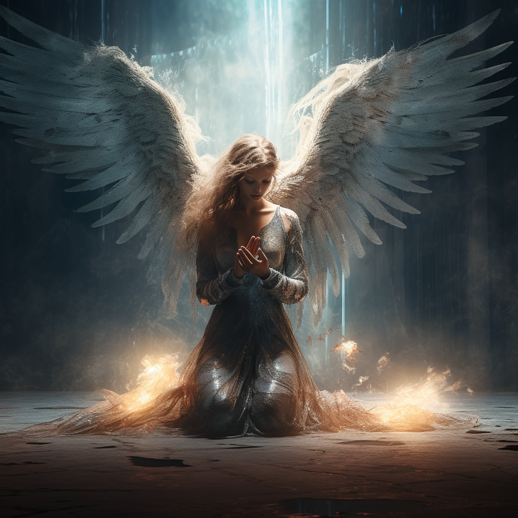 Angel carrying prayer to higher realms