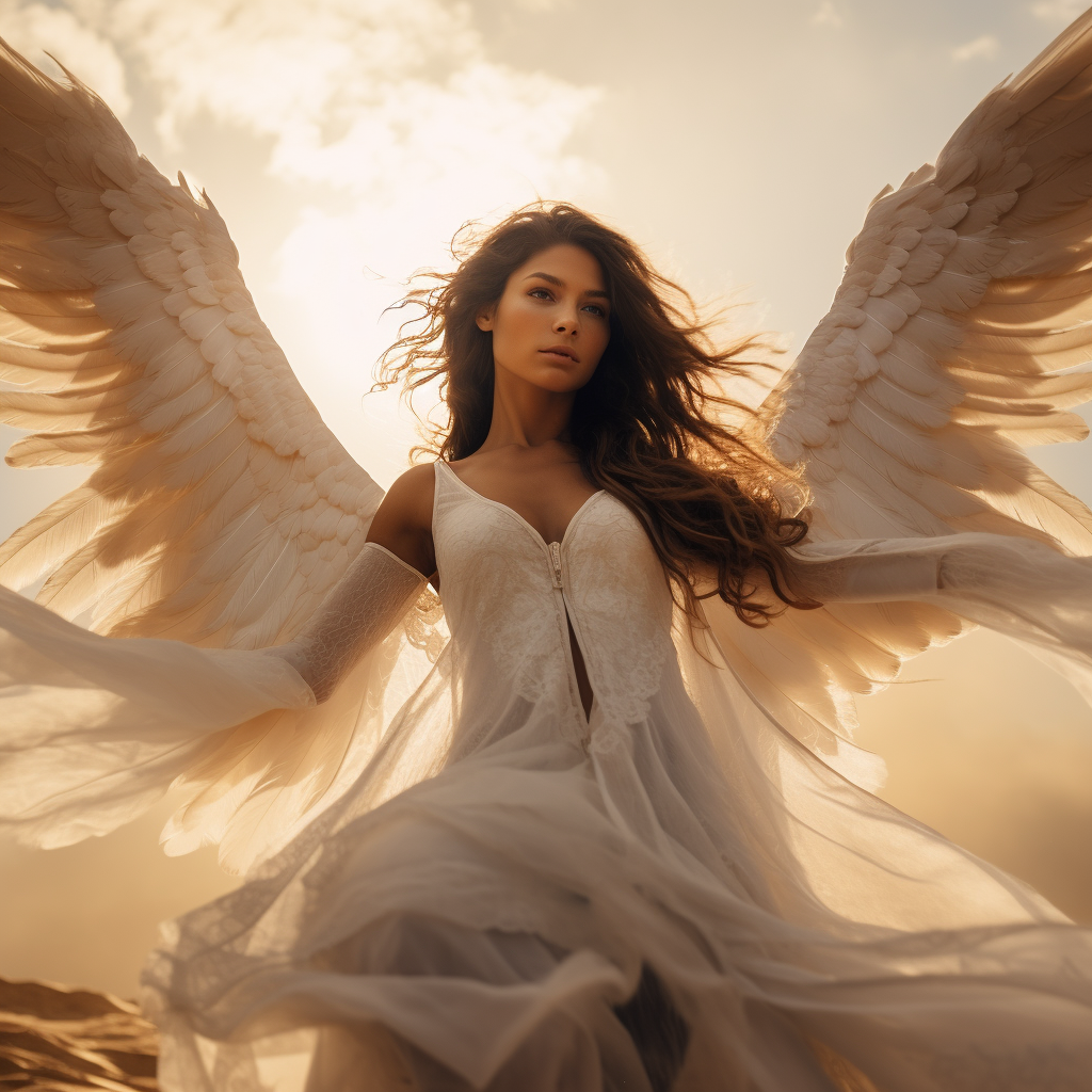 Beautiful angel wings in cinematic style