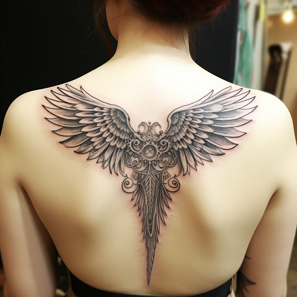 Beautiful angel wings tattoo design