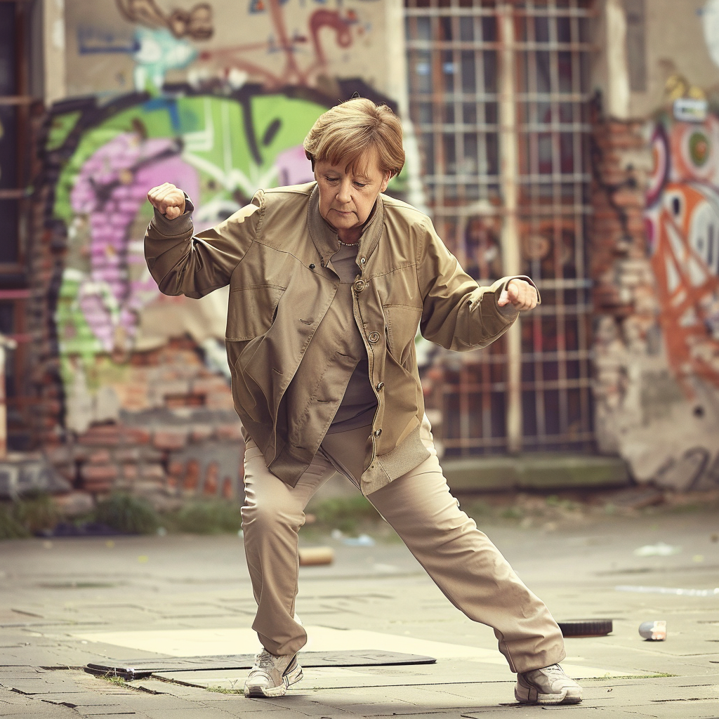 Angela Merkel dancing hip hop