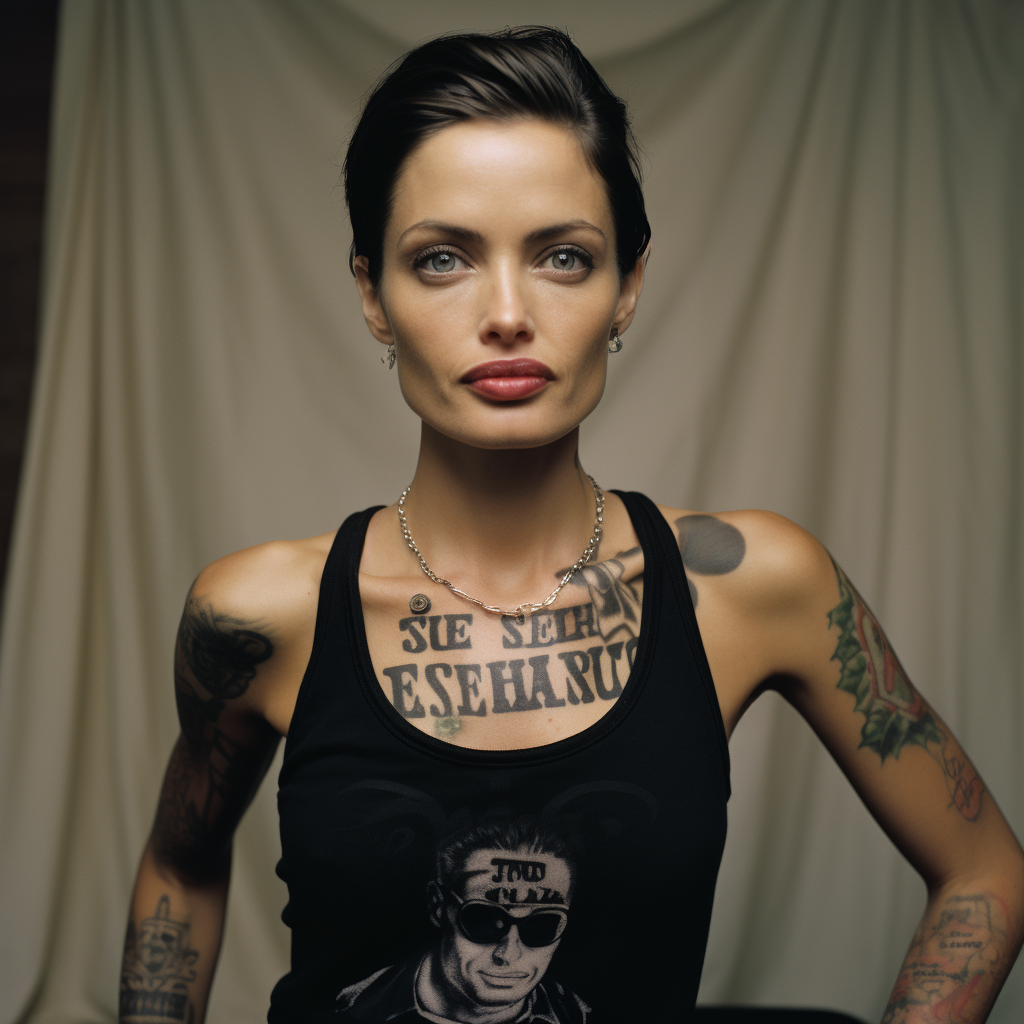 Angelina Jolie with a Stunning Punk Look