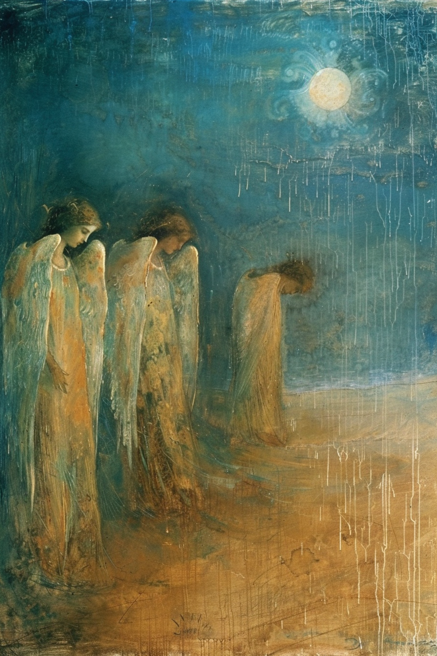 Angels Waiting Soul Dewing Painting