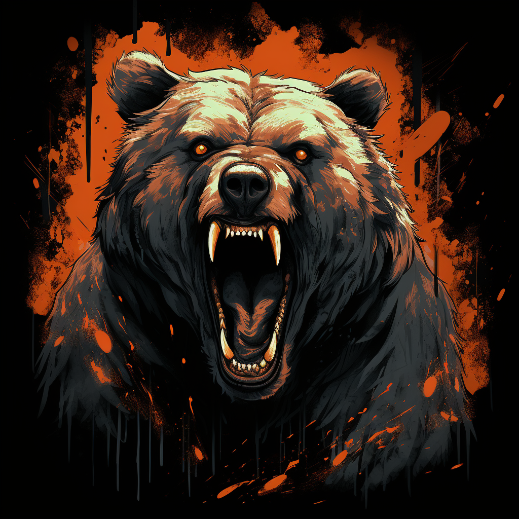 Angry bear on a t-shirt