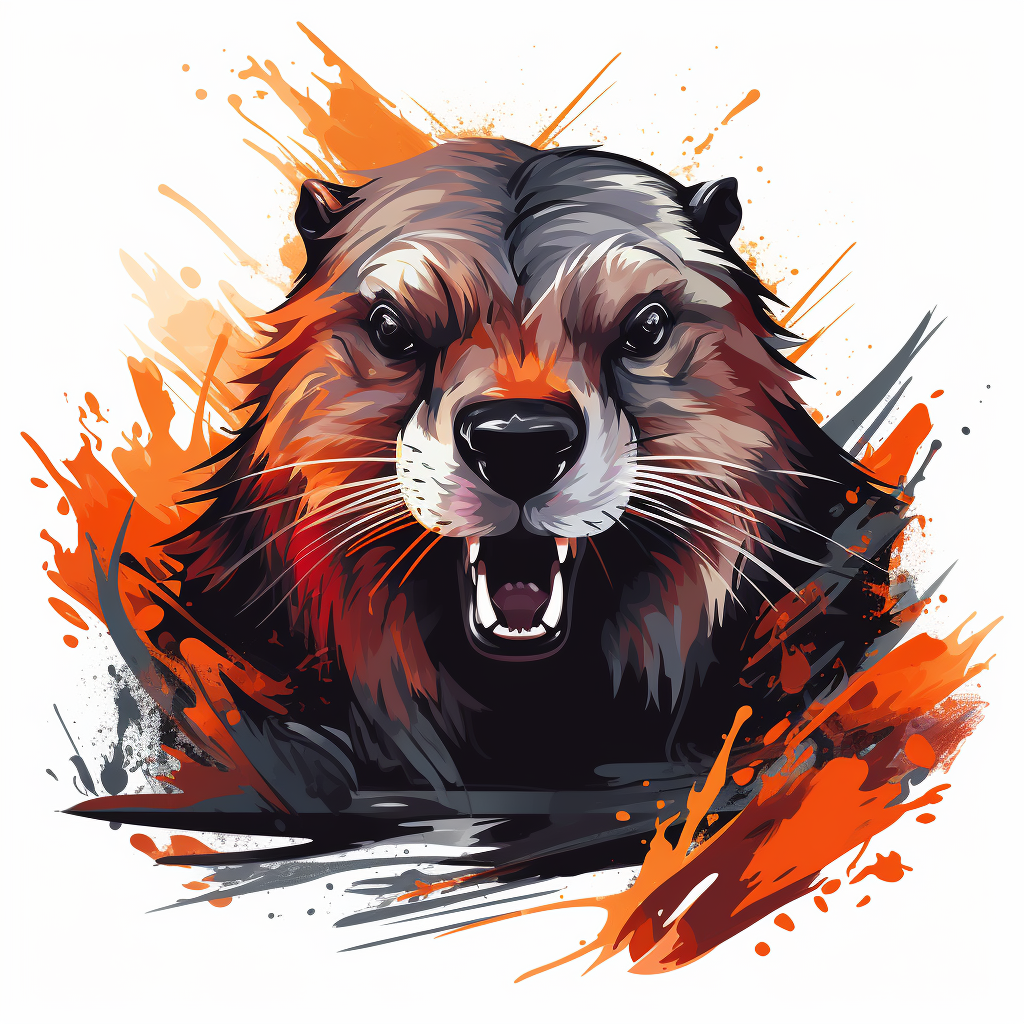 Angry beaver in bold colors