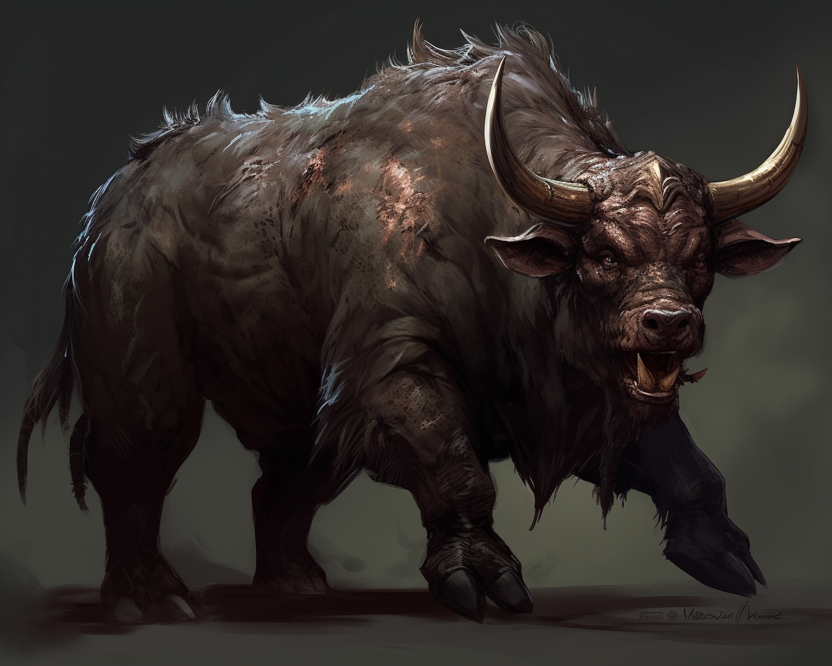 Angry bull monster concept art