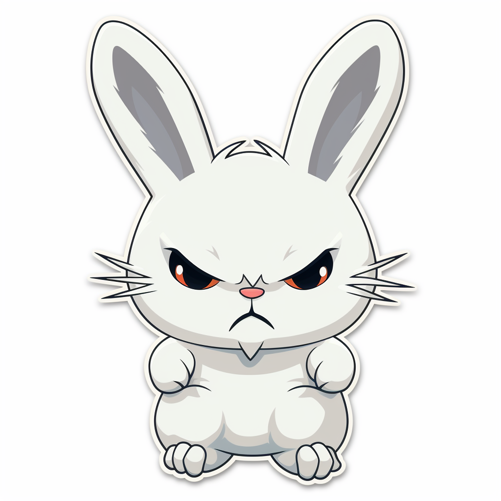 Angry Bunny Sanrio Cartoon Sticker