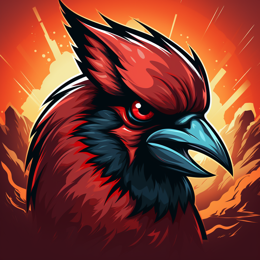 Silhouette of Angry Cardinal Football Logo