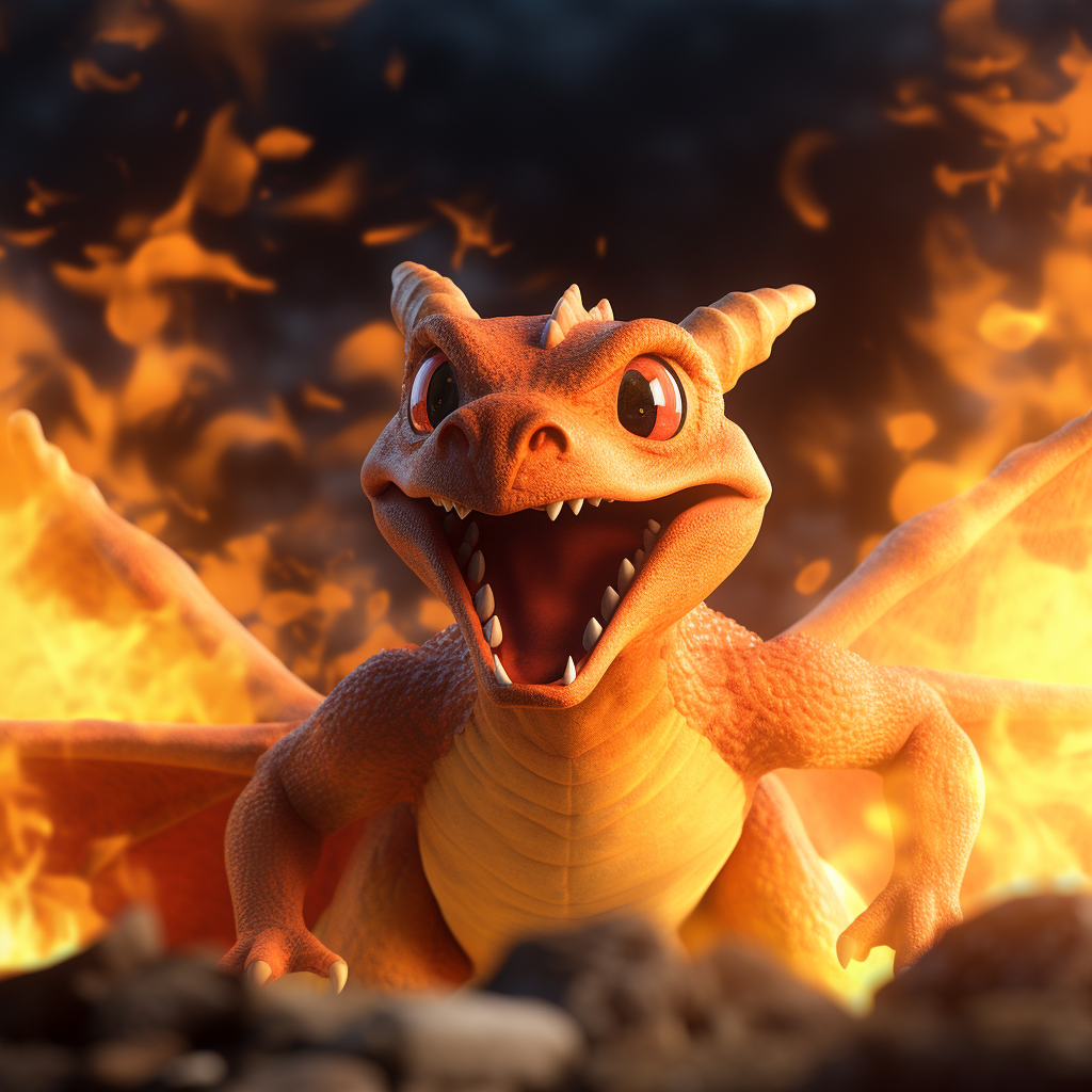 Angry Charizard Blowing Fire