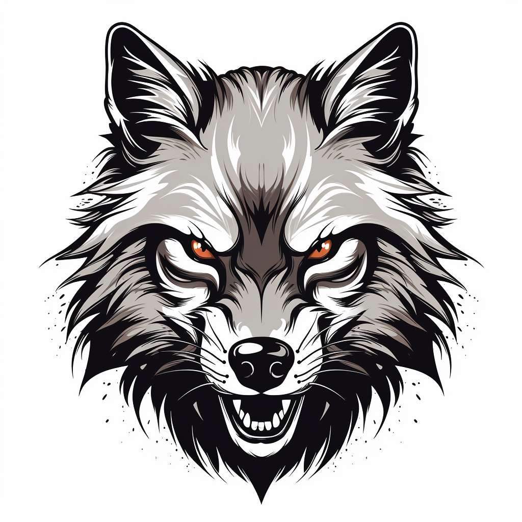 Angry coyote's face vector illustration logo