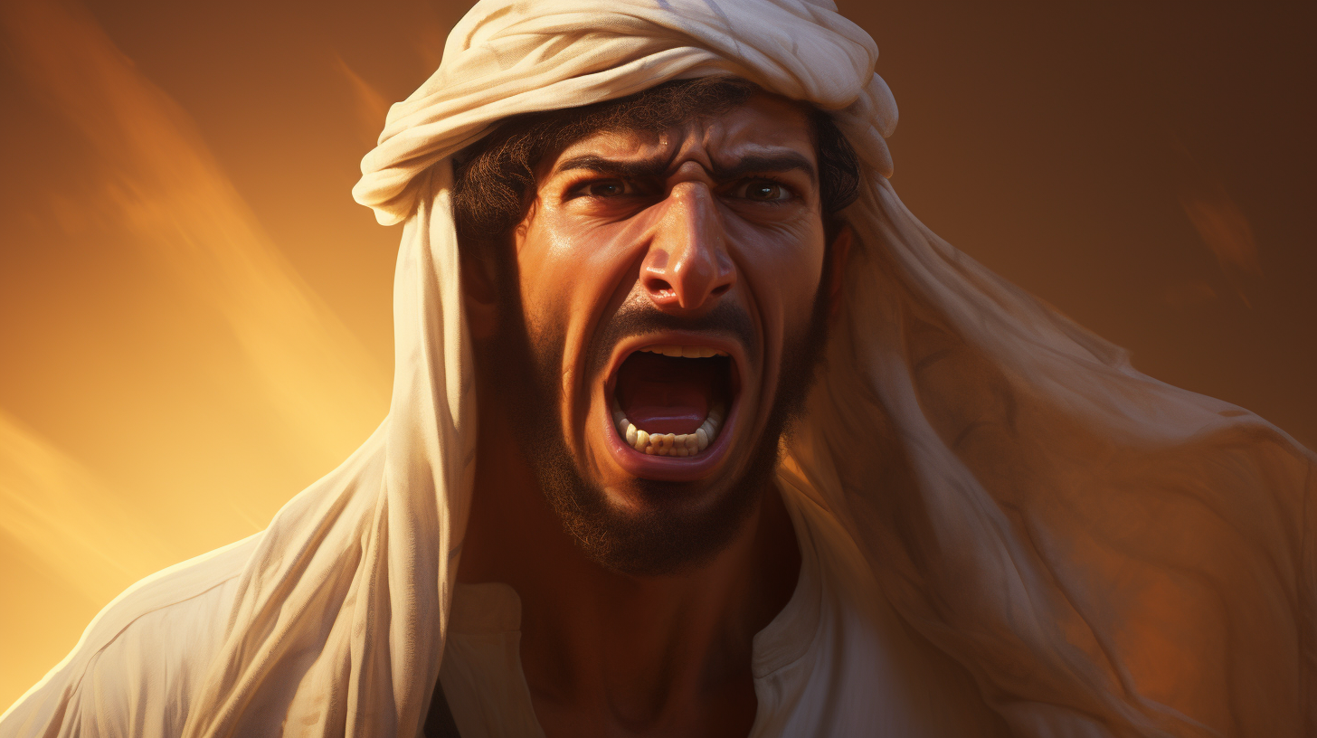 Angry Arab with Desert Light