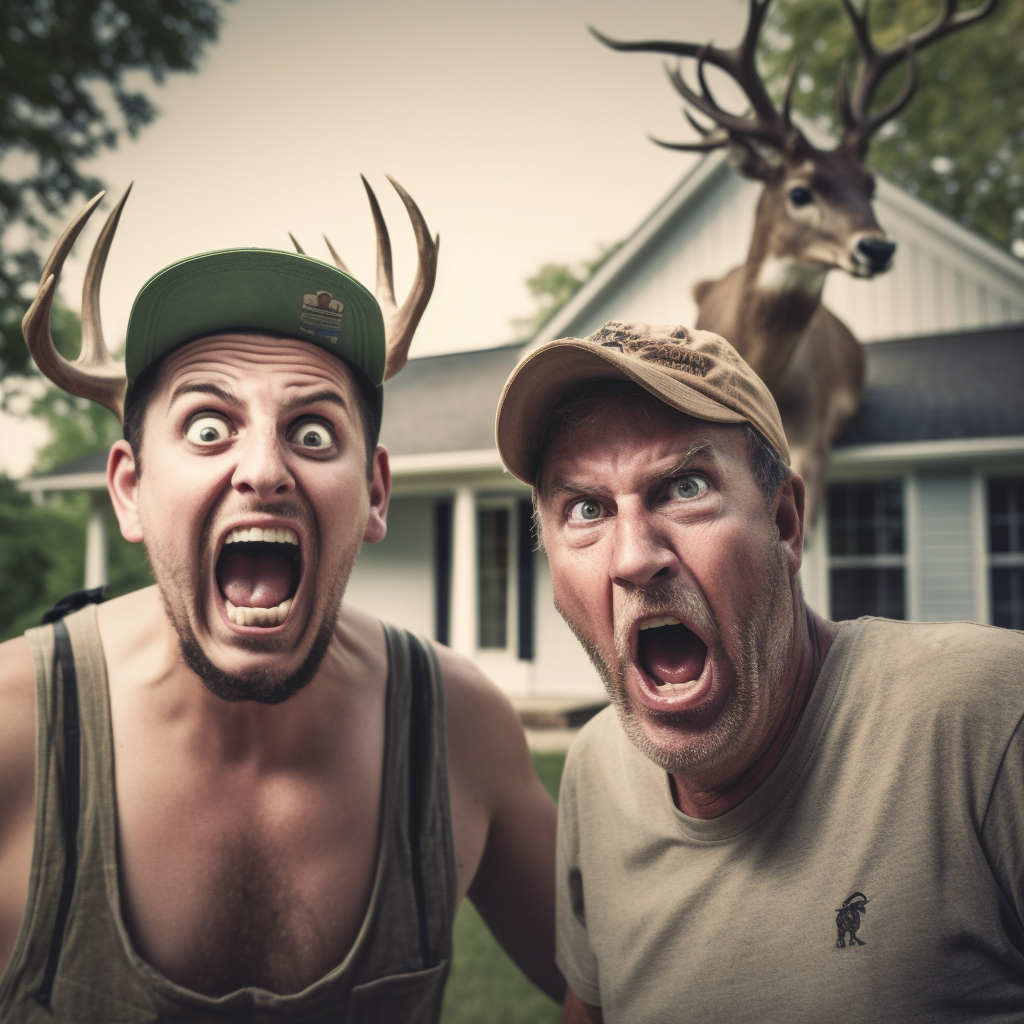 Angry rednecks screaming at deer