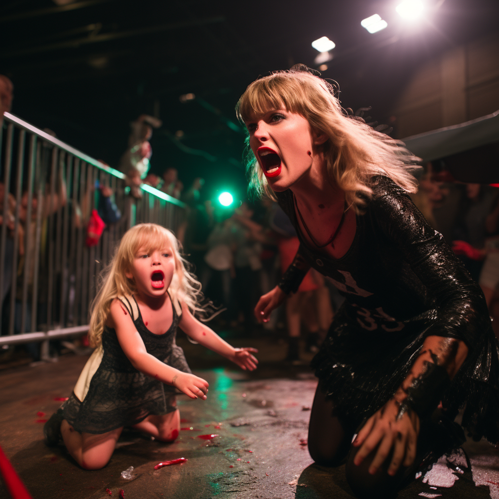 Angry Taylor Swift pushes girl backstage