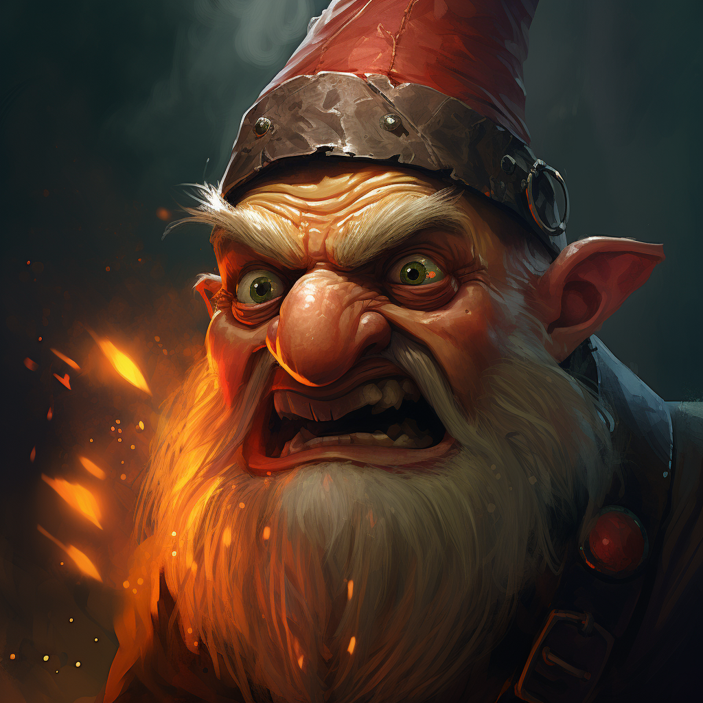 Angry gnome face rage