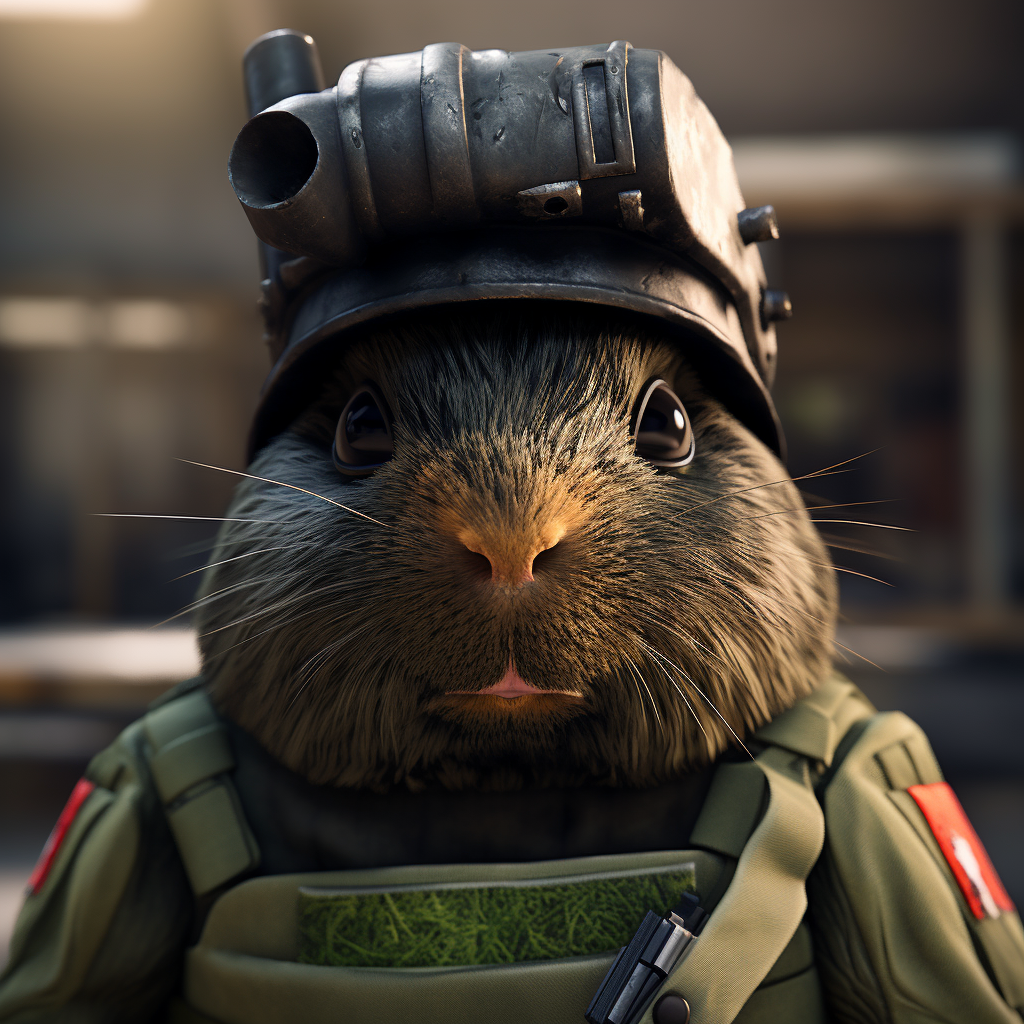 Angry guinea pig soldier image