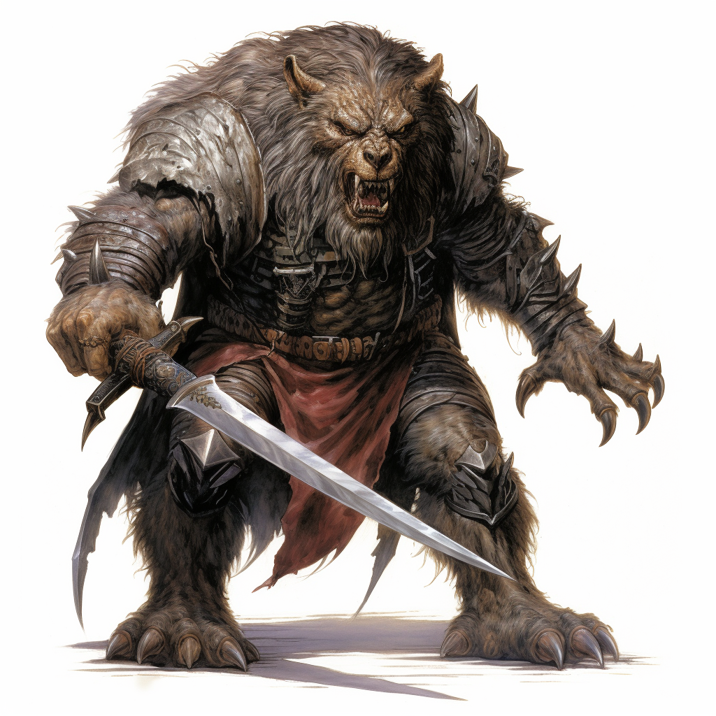 Angry bugbear illustration on white background