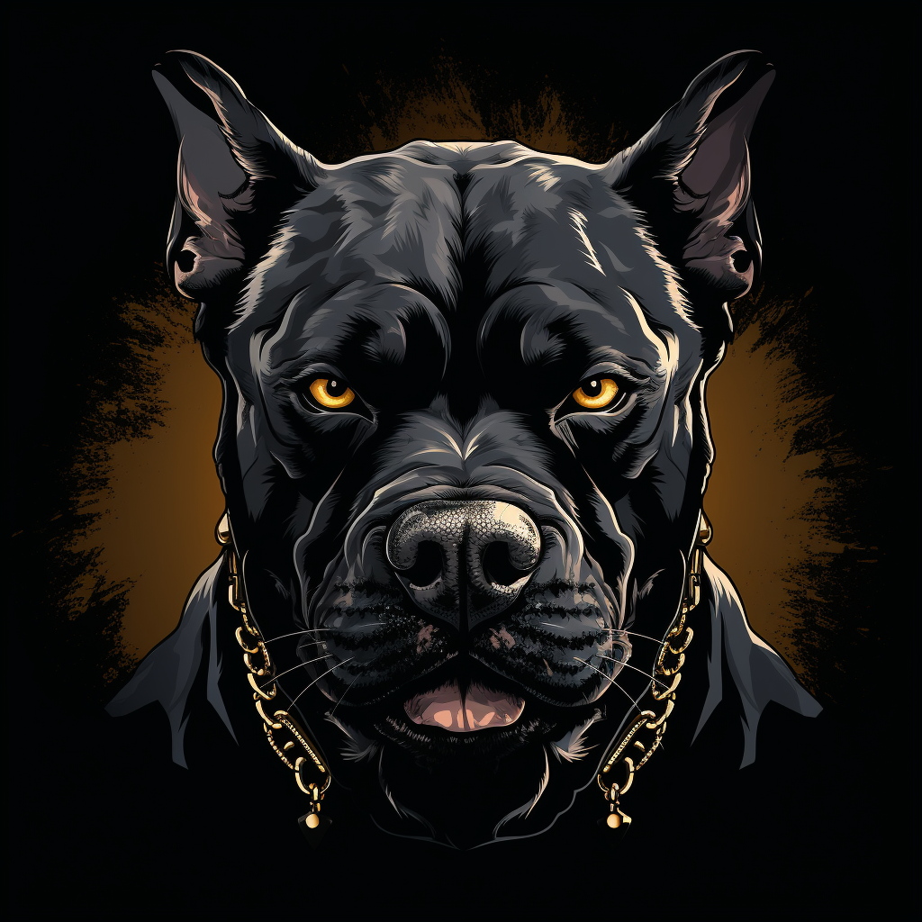 Graphic of an angry pitbull