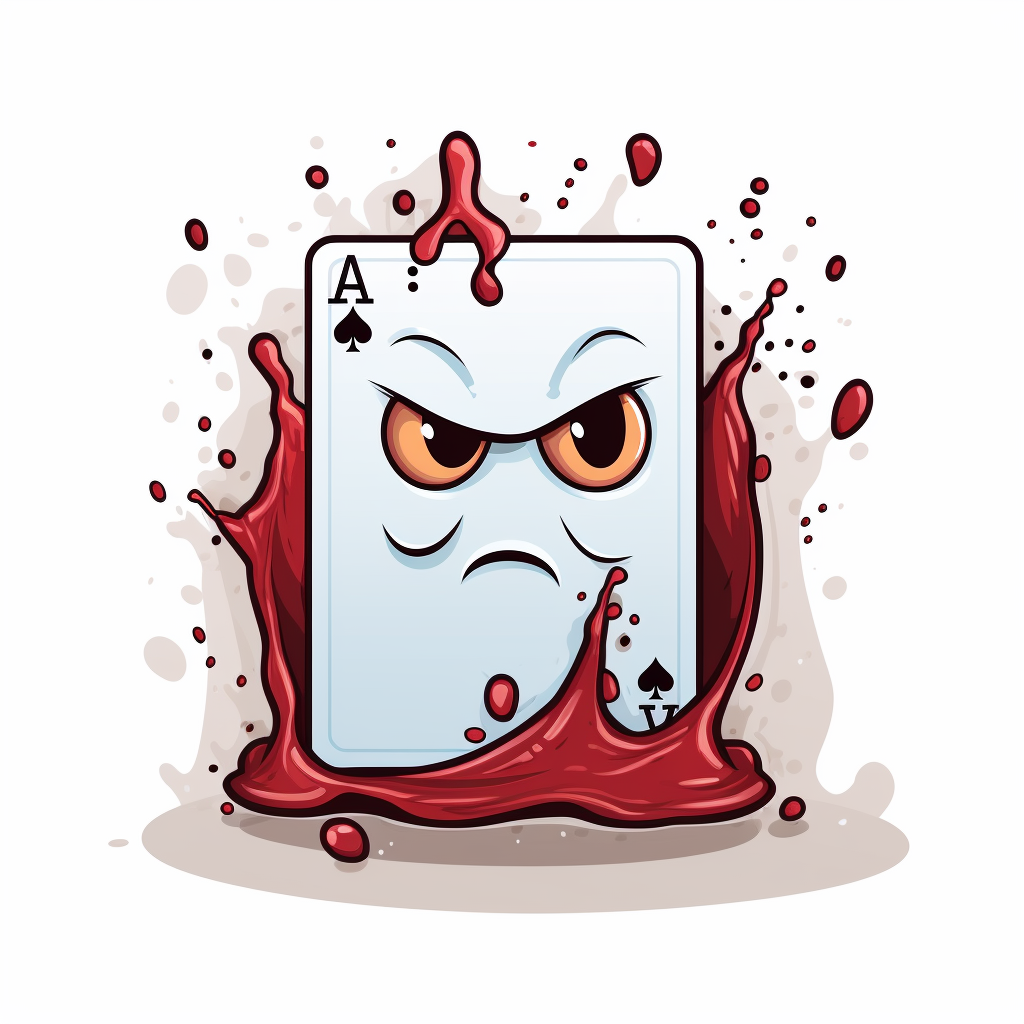 Angry Playing Card on White Background