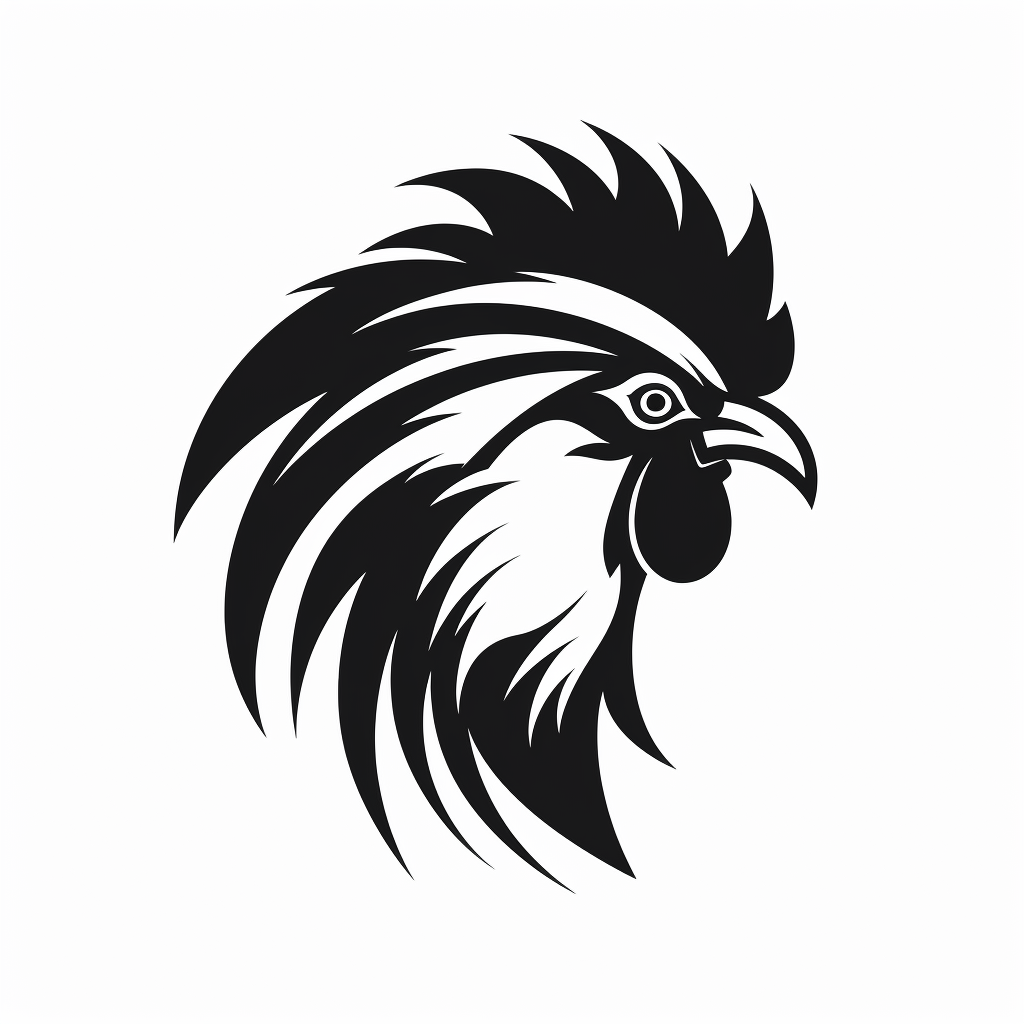 Angry rooster silhouette logo design