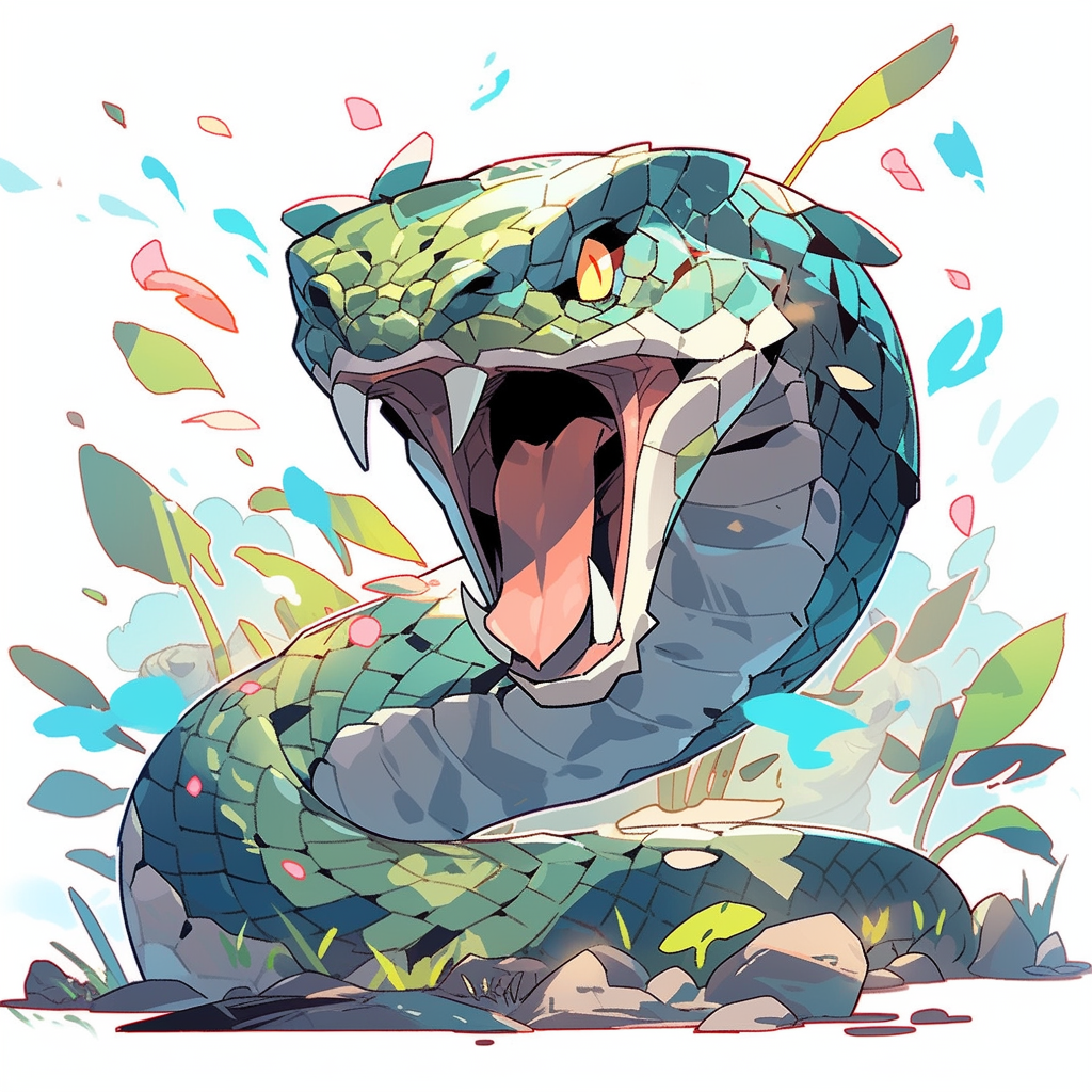 Angry Snake Sketch Cartoon